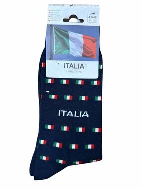 🇮🇹 Italia Flag Pattern Men's Socks - Navy. New with tags. Size 9 - 11 1/2